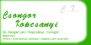 csongor kopcsanyi business card